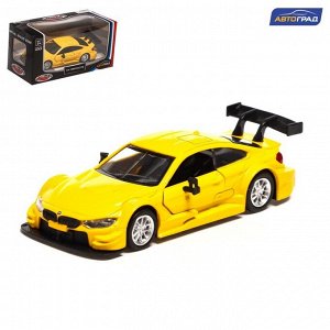 Машина металлическая BMW M4 DTM, 1:44, инерция, открываются двери, цвет жёлтый