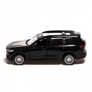 Машина металлическая BMW X7, 1:44, инерция, открываются двери, цвет чёрный