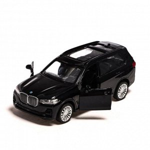 Машина металлическая BMW X7, 1:44, инерция, открываются двери, цвет чёрный