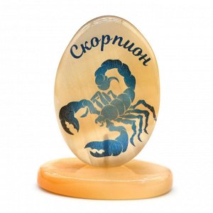 Знак зодиака на камне селенит "Скорпион" овал 47*27*60мм