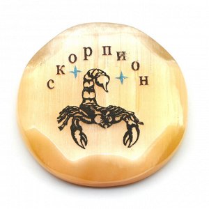 Магнит из селенита знак зодиака Скорпион, 47*47мм