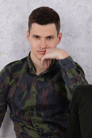 Рубашка с длинным рукавом мужская