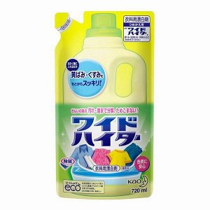 KAO Жидкий кислородный отбеливатель для цветного белья «Wide Haiter» (с антибактериальным эффектом) 720 мл, мягкая упаковка / 15