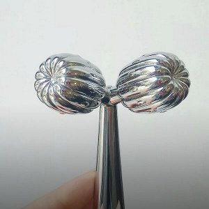 Роликовый массажёр для лица WellDerma Face Lifting Dark Silver Roller