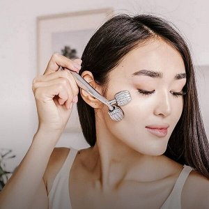 Роликовый массажёр для лица WellDerma Face Lifting Dark Silver Roller