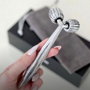 Роликовый массажёр для лица WellDerma Face Lifting Dark Silver Roller