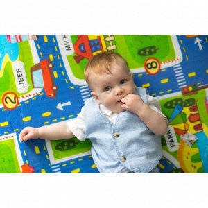 Коврик детский на фольгированной основе, «Веселые дороги» размер 180х150см