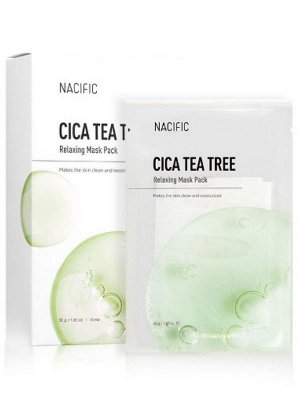 NACIFIC /  Nacific Cica Tea Tree Relaxing Mask Pack Успокаивающая маска с центеллой и чайным деревом, 5шт.