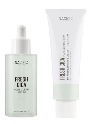 NACIFIC /  Набор для лица успокаивающий FRESH CICA PLUS Set (сыворотка, крем)