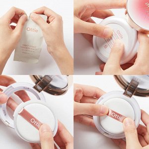 Увлажняющий тональный кушон Ottie Object D’art Tension Pact SPF50 PA++++