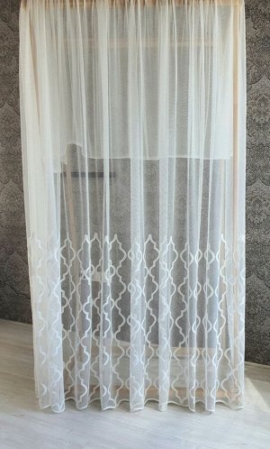 Грек Луи беж, белый, Тип крепления: Шторная лента, Ширина: 5,0м