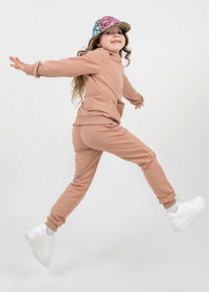 Костюм детский хлопковый с капюшоном цвет Бежевый