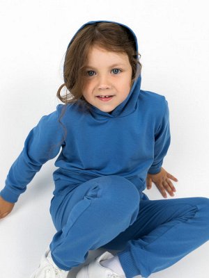 Костюм детский спортивный с капюшоном БЕЗ начеса однотонный цвет ИНДИГО