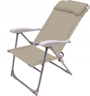 Кресло - шезлонг, 1090 мм, металл. труба, сетка, песочный