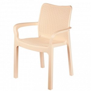 Кресло, пластик, сливочный, RATTAN, 83,3 х 58 х 50,6 см