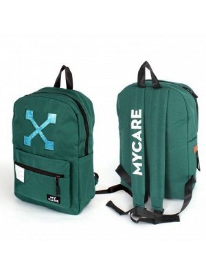 Рюкзак жен текстиль MC-9020,  1отд,  1внутр+2внеш.карм,  зеленый 240087