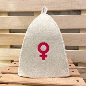 Шапка банная классическая с вышивкой "Символ женщины"