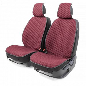 Накидки на передние сиденья CarPerformance, 2 шт. материал  fiberflax (лен), крупное плетение, прострочка ромб, поролон 10 мм., противоскользящая подкладка,   розовый