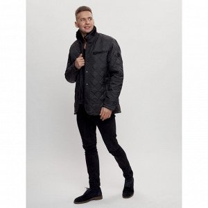 Куртка классическая с мехом мужская чёрного цвета, размер 48