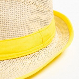 Шляпа женская MINAKU "Летняя", размер 56-58, цвет жёлтый