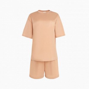 Костюм женский (футболка, шорты) MINAKU: Casual collection цвет песочный