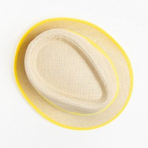 Шляпа женская MINAKU "Летняя", размер 56-58, цвет жёлтый