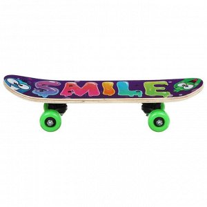 Скейтборд детский SMILE 44 х14 см, колёса PVC 50 мм, пластиковая подвеска
