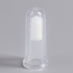 Щётка для чистки зубов животных, 5,5 х 2,5 см, прозрачный контейнер 7 х 4 см