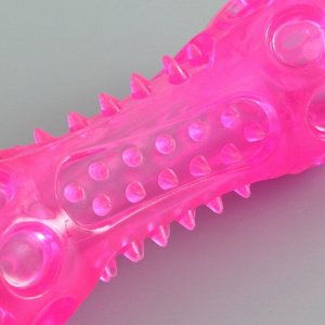 Игрушка-палка из термопластичной резины с утопленной пищалкой, розовая