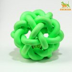 Игрушка резиновая &quot;Молекула&quot; с бубенчиком, 4 см, зелёная