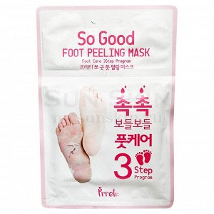 3-х ступенчатые пилинг-маски для ног с АHA-кислотами и маслом чайного дерева "Prreti", 24 г x 1 пара