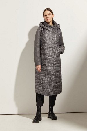 Пальто женское, цвет серый принт