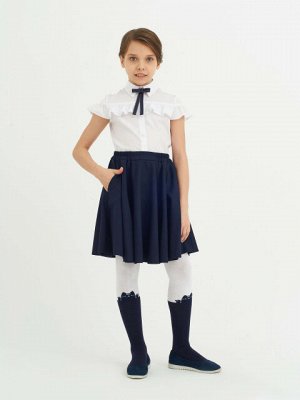 Школьная блузка белая с короткими рукавами для девочки