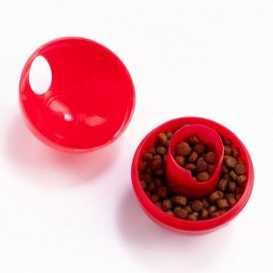 Игрушка для сухого корма "Яйцо", 6,7 см, красная
