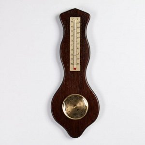 Настенные гидрометр, термометр,  серия: Интерьер, "Пестин", плавный ход, 17 х 45 х 1 см