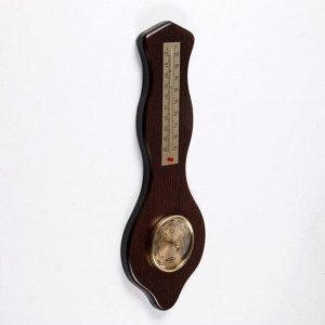 Настенные гидрометр, термометр,  серия: Интерьер, "Пестин", плавный ход, 17 х 45 х 1 см