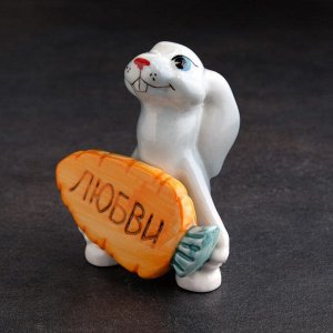 Сувенир "Кролик с Морковкой Любви", фарфор, 9 см