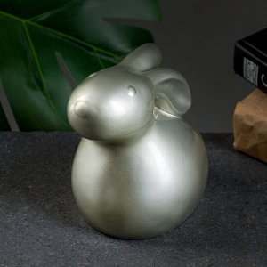 Фигура "Кролик" серебристо бежевый, 9x13x13см