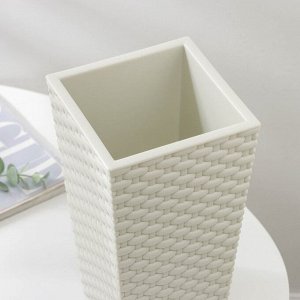 Кашпо для цветов со вставкой IDEA «Ротанг», 4.2 л, вставка 1.5 л, пластик, белое