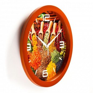 Часы настенные, серия: Кухня, "Восточные пряности", плавный ход, d=28 см