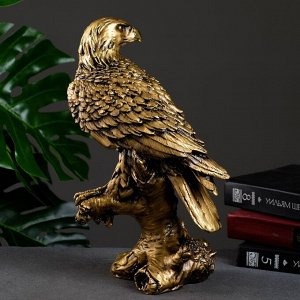 Фигурка полистоун «Орёл на коряге», золото, 32 см