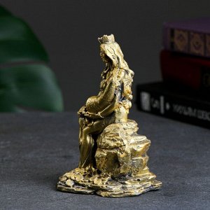 Фигурка гипс «Богиня Фортуна с рогом изобилия», под золото, 13x8x8 см