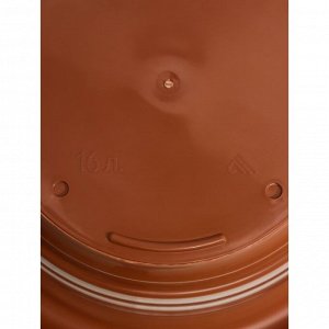 Горшок с поддоном «Виола», 16 л, цвет коричневый