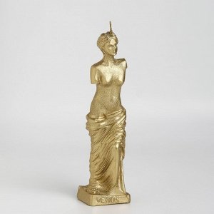 Свеча фигурная лакированная "Венера", 14х3,5 см, золото