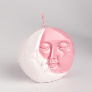 Свеча фигурная "Солнце и луна", 6х1,5 см, бело-розовая