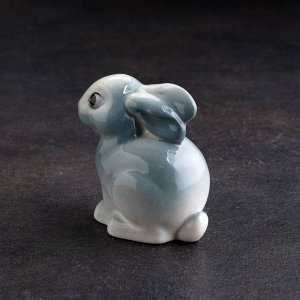 Сувенир "Кролик серый", фарфор, эффектарная глазурь, 6,5 см