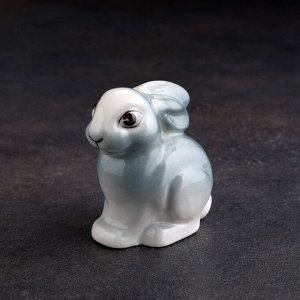 Сувенир "Кролик серый", фарфор, эффектарная глазурь, 6,5 см