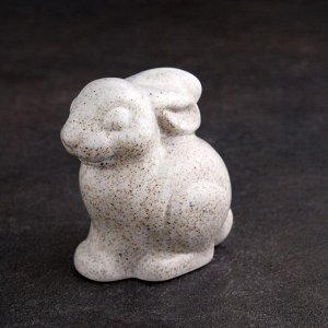 Сувенир "Кролик под серый камень", фарфор, эффектарная глазурь, 6,5 см