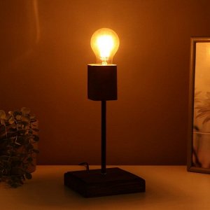 RISALUX Лампа настольная Хью 1х60Вт Е27 коричневый/черный 27х14х14см