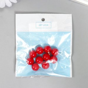 Декор для творчества пластик "Бордовый шарик с петелькой" набор 10 шт 1,4х1,4х1,4 см